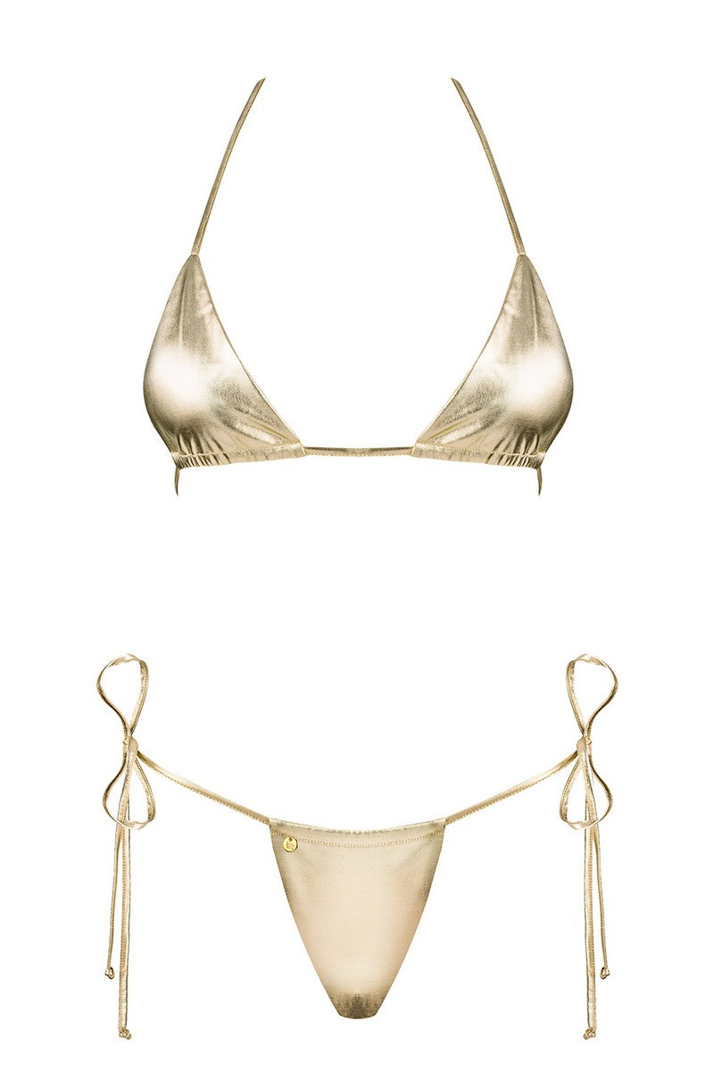 Bikini string Bella Vista gold - LUXURY ALLEY dessous