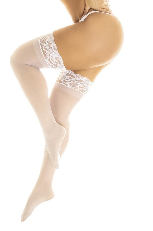 Bas autofixants blancs-Mapalé lingerie