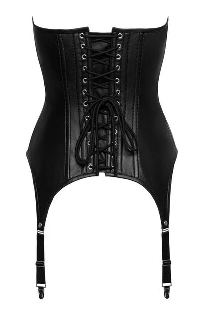 Zipped leather basque