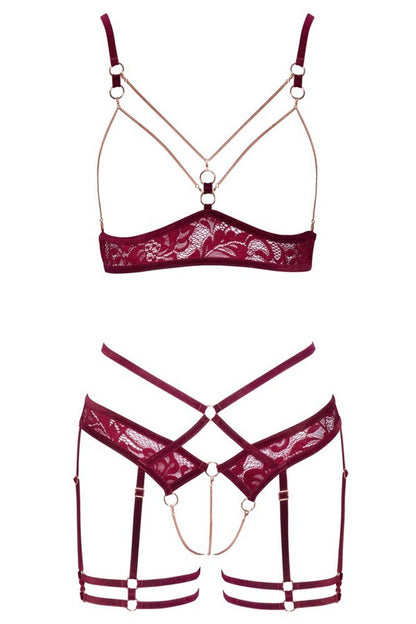 Ensemble seins-nus bordeaux