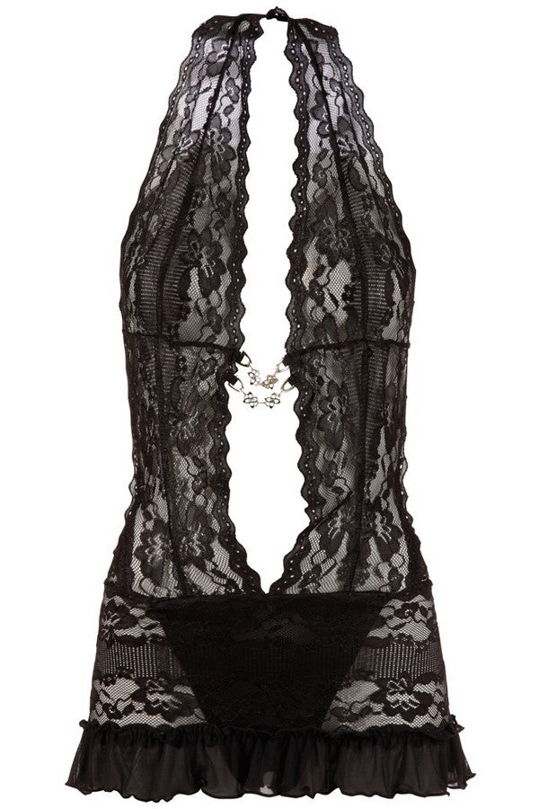 Jeweled low-cut nightie