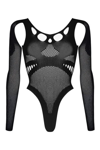 Long sleeve fishnet bodysuit