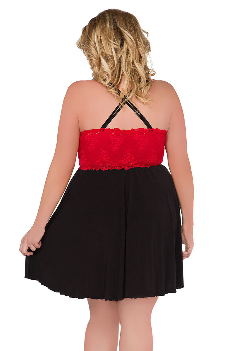 Robe grande taille Z5036 - LUXURY ALLEY dessous