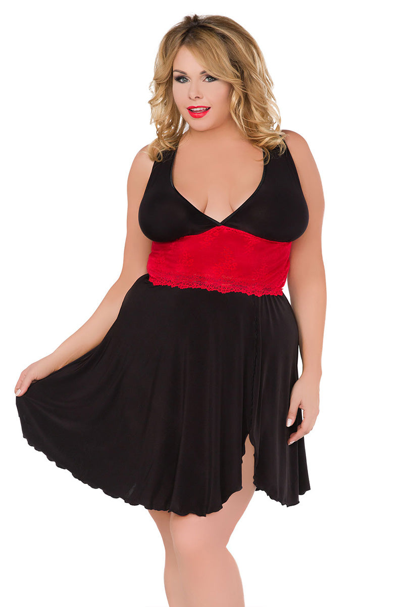 Robe grande taille Z5036 - LUXURY ALLEY dessous