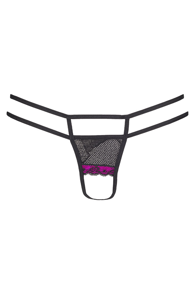 String ouvert Cassis V-6558 - LUXURY ALLEY dessous