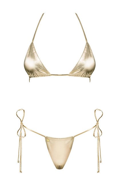 Bikini string Bella Vista gold - LUXURY ALLEY dessous