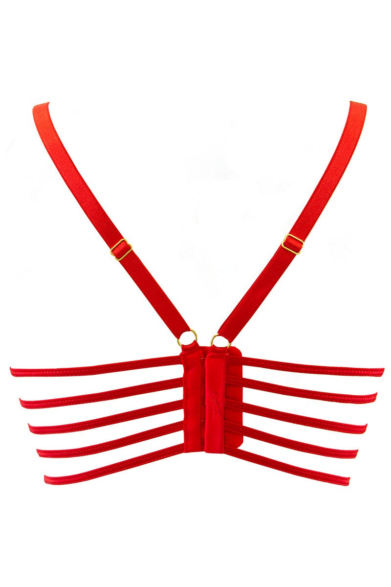 Semi-corset rouge V-10071 - LUXURY ALLEY dessous