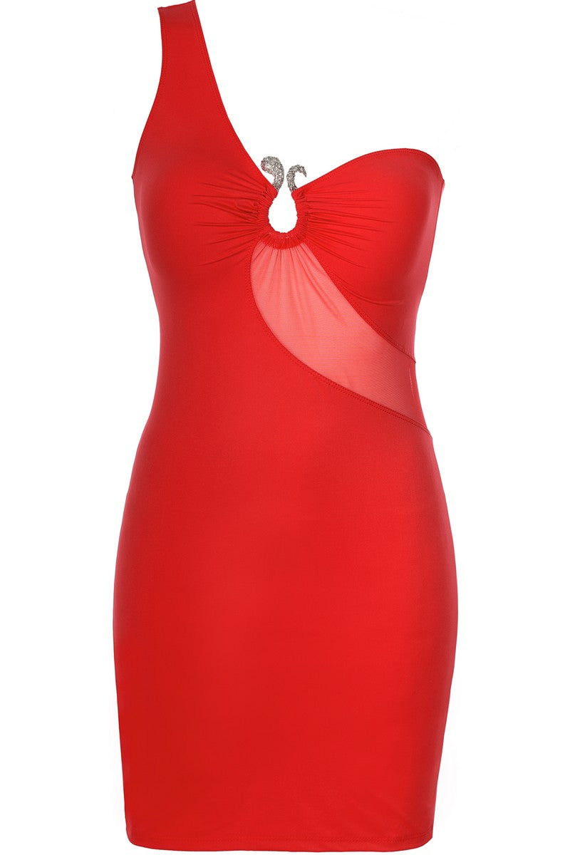 Robe rouge V-9089 - LUXURY ALLEY dessous