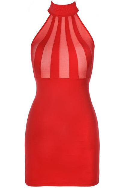 Robe rouge V-9139 - LUXURY ALLEY dessous