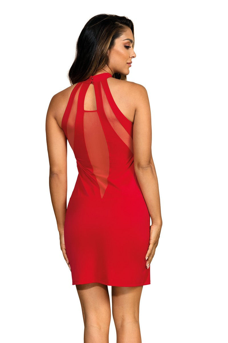 Robe rouge V-9259 - LUXURY ALLEY dessous